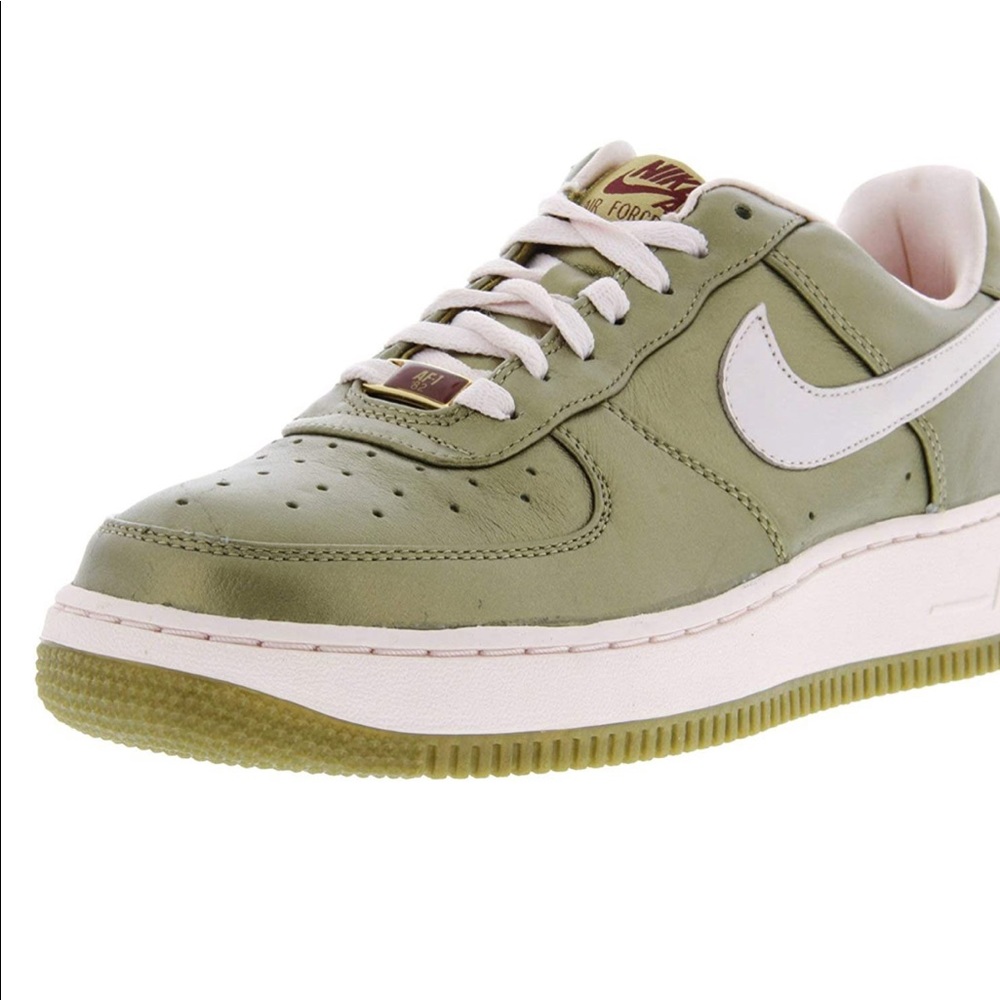 Women’s Airfoce 1 Premium Gold and Pink sneakers